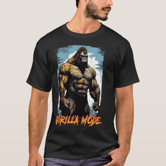 Gorilla Workout Tees Gorilla Mode Gym And Bodybuil (Voorkant)
