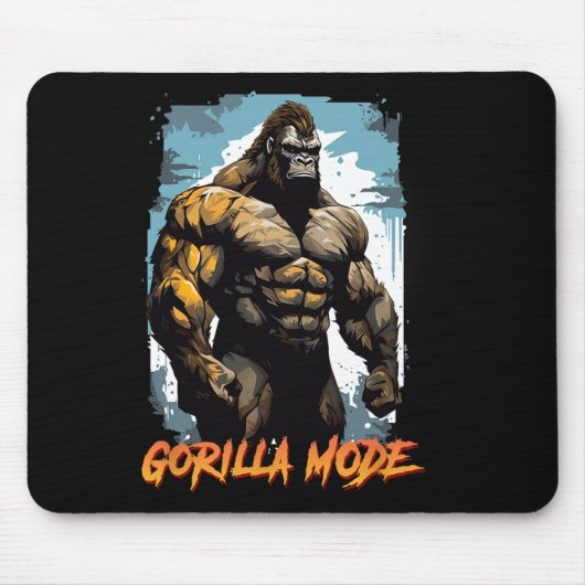 Gorilla Workout Tees Gorilla Mode Gym And Bodybuil Muismat (Voorkant)