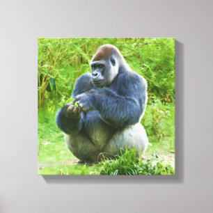 Gorilla Wrapped Canvas Afdruk