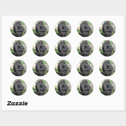 Gorilla zittende Sticker (Vel)