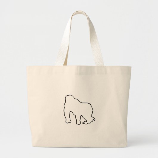 Gorilla Zoe Bag - Gorilla Outline Grote Tote Bag (Voorkant)
