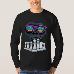 gorilla zonnebril strand aap schaakstukken  schake t-shirt