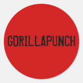 GORILLAPUNCH STICKERS ROOD (Voorkant)