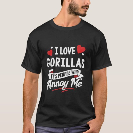 Gorillas Design Gift - Ik hou van gorilla's! T-shirt (Voorkant)