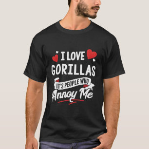 Gorillas Design Gift - Ik hou van gorilla's! T-shirt