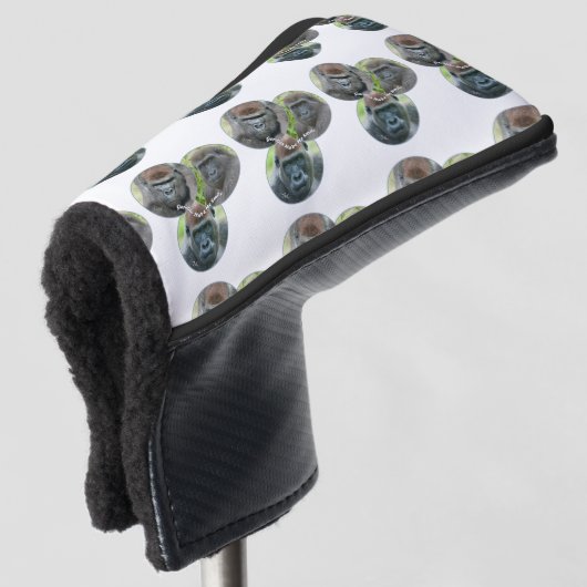 Gorilla's doen me glimlachen golfheadcover (3/4 voorkant)