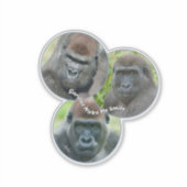 Gorilla's doen me glimlachen sticker (Voorkant)
