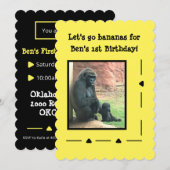 Gorilla's Go Bananas Verjaardag Uitnodiging (Voorkant / Achterkant)