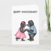 Gorilla's in liefde jubileumkaart kaart (Voorkant)
