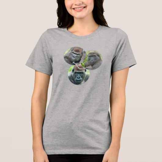 Gorilla's Maken Me Glimlachen Tri-Blend Shirt (Voorkant)