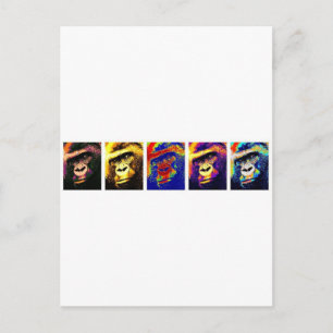 Gorillas Pop Art Briefkaart