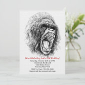 Gorilla's Rage Party Invitation Kaart (Staand voorkant)