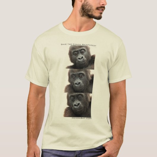 Gorillas: Red het regenwoud van Congo T-shirt (Voorkant)