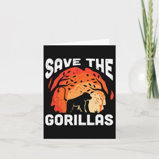 Gorilla's Redden Eco-vriendelijke Dag van de Aarde Kaart (Voorkant)