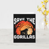 Gorilla's Redden Eco-vriendelijke Dag van de Aarde Kaart (Gele Bloem)