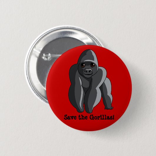 Gorillas Ronde Button 5,7 Cm (Voorkant /achterkant)