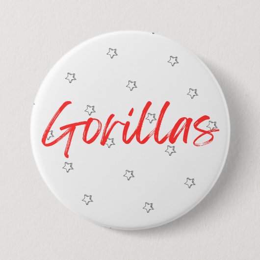 Gorillas Star-toets Ronde Button 7,6 Cm (Voorkant)