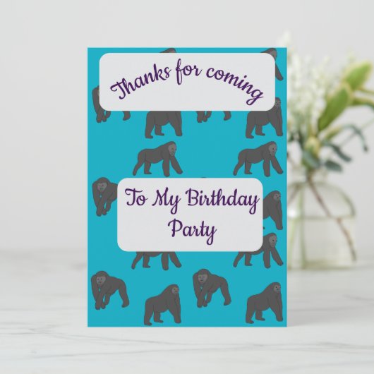 Gorillas Thank you Card Kaart (Staand voorkant)