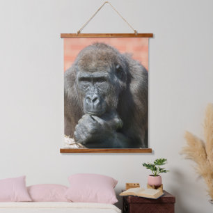 Gorilla's tijd om te ontspannen hangend wandkleed