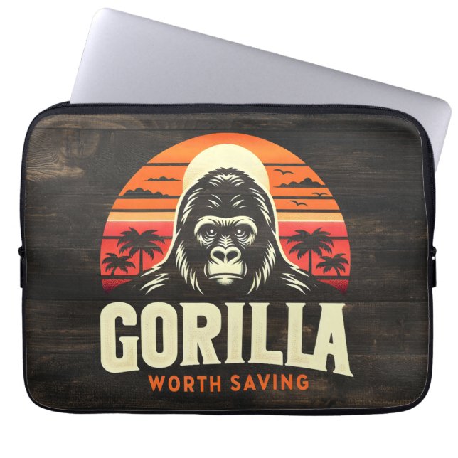 Gorilla's Worth Saving World Wildlife Day  Laptop Sleeve (Voorkant)