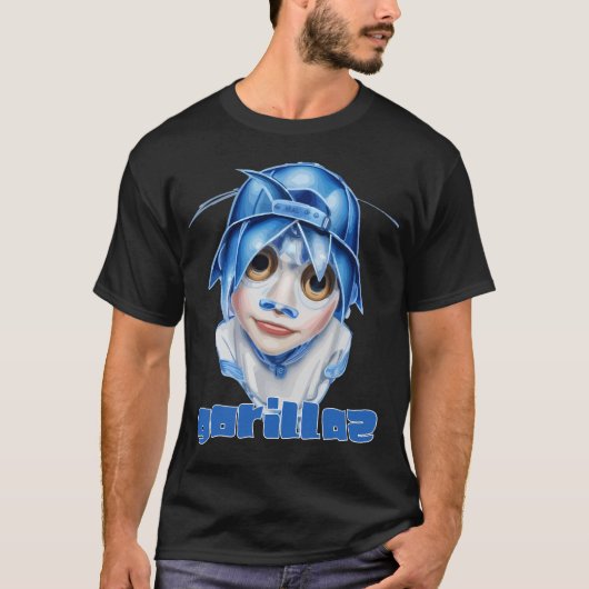 Gorillaz 2D Kunst T-shirt (Voorkant)