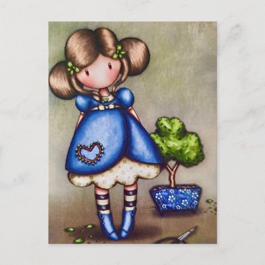 Gorjuss Girl Gardener Post Card  Briefkaart (Voorkant)
