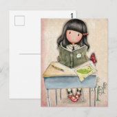 Gorjuss Girl Study Time Briefkaart  (Voorkant / Achterkant)