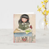 Gorjuss Meisje Studie Tijd Wenskaart Kaart (Gele Bloem)