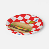 Gormet Cheeseburger Papieren Bordje (Gekanteld)