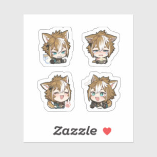Gorou Genshin Impact 4 stickers op een vel