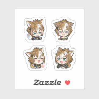 Gorou Genshin Impact 4 stickers op een vel