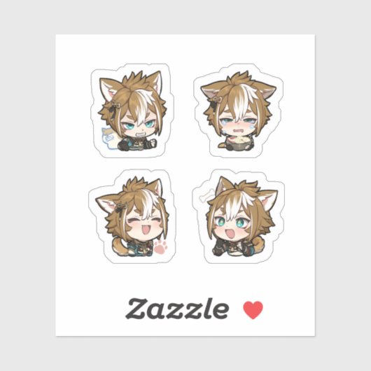 Gorou Genshin Impact 4 stickers op een vel (Vel)