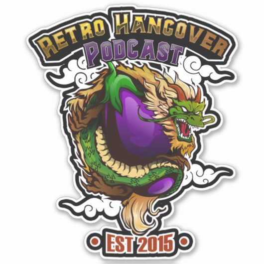 Gorp de Aubergine Draak Vinyl Sticker (Voorkant)