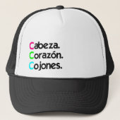 Gorra "Cabeza Corazón Cojones" Trucker Pet (Voorkant)