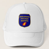 Gorra Seguridad Privada España Placa Trucker Pet (Voorkant)
