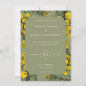 Gorse Botanical Pattern Invitation Kaart (Voorkant)