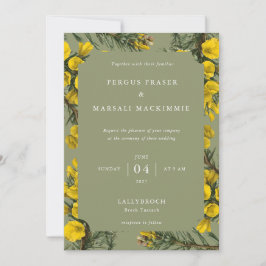 Gorse Botanical Pattern Invitation Kaart