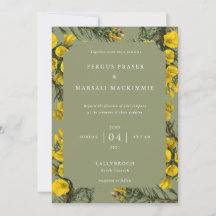 Gorse botanisch patroon uitnodiging