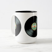 Gorst Records Vinyl Record Tweekleurige Koffiemok (Voorkant links)