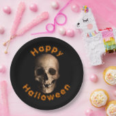 Gory Decaying Skull Happy Halloween Papieren Bordje (Feest)