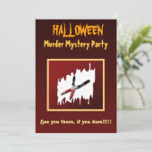Gory Halloween moord Mystery Party uitnodiging (Staand voorkant)