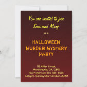 Gory Halloween moord Mystery Party uitnodiging (Achterkant)