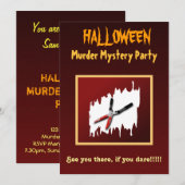 Gory Halloween moord Mystery Party uitnodiging (Voorkant / Achterkant)
