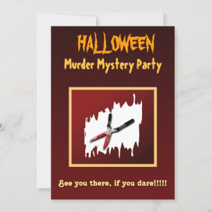 Gory Halloween moord Mystery Party uitnodiging