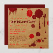 Gory Halloween Party Bash Uitnodiging (Voorkant / Achterkant)