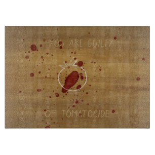 Gory Murded Tomato Crime Scene Custom Text Snijplank