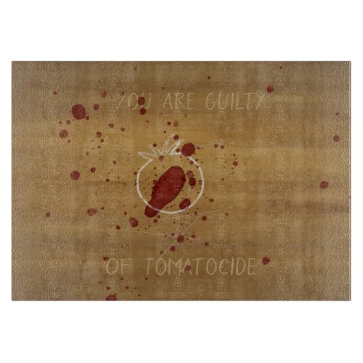 Gory Murded Tomato Crime Scene Custom Text Snijplank (Voorkant)
