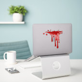 Gory Red Druppelend Bloed Sticker (Laptop op bureau)