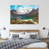 Gosausee met uitzicht op het Dachstein-massief Canvas Afdruk (Insitu (Slaapkamer))