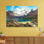 Gosausee met uitzicht op het Dachstein-massief Canvas Afdruk (Insitu (Woonkamer))